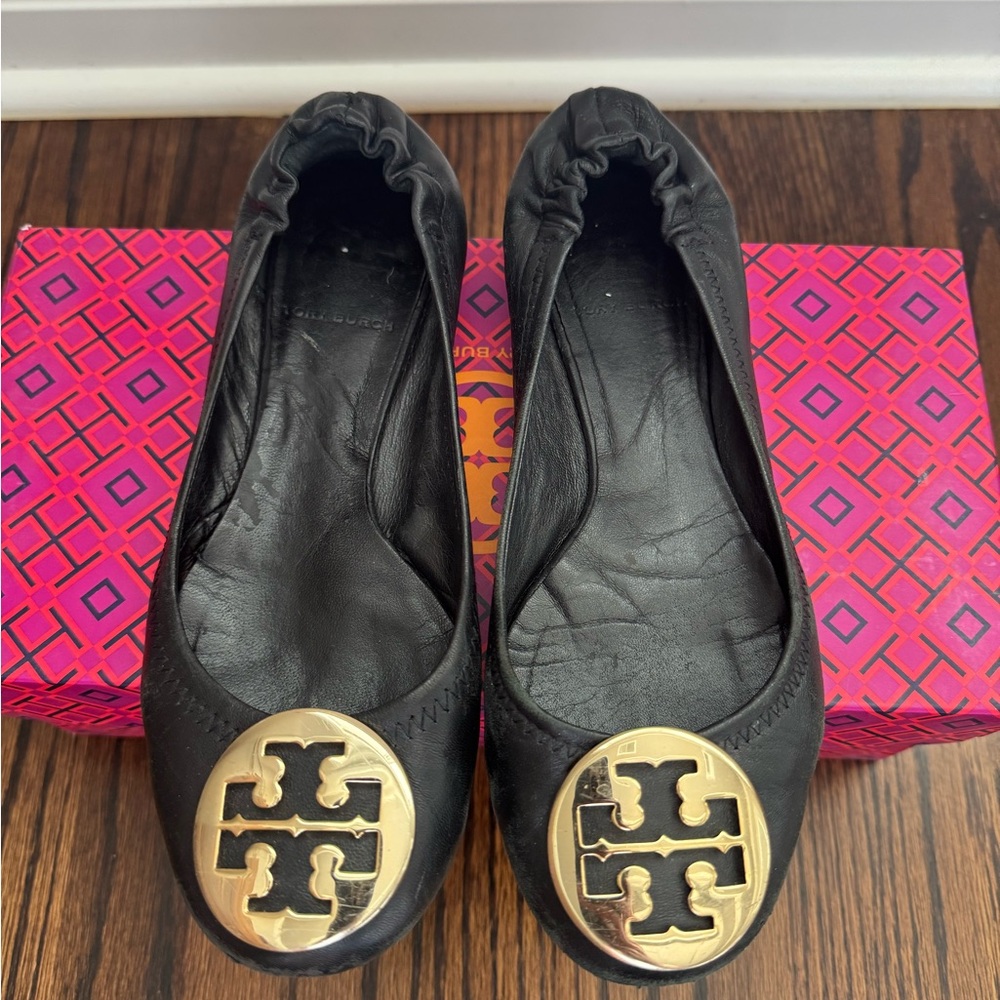 Tory Burch Black Ballet Flats